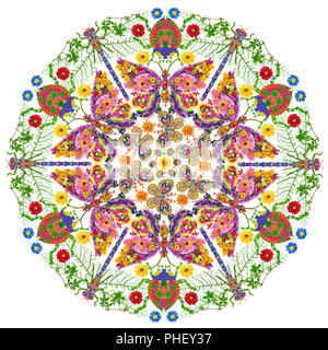 Insetti mandala Foto Stock