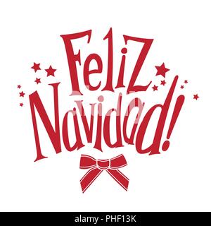 Vector augura un Buon Natale in spagnolo. Feliz Navidad! Illustrazione Vettoriale