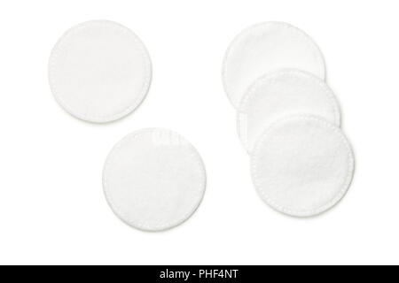 Tamponi di cotone isolati su sfondo bianco Foto Stock