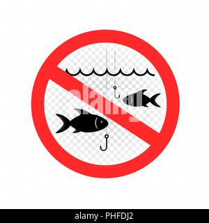 La pesca è vietata la icona di segno Illustrazione Vettoriale