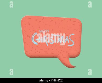 Buon Natale spazzola caratteri scritti a mano con discorso bolla. Testo creativo con decorazione per vacanze schede design e banner. Illustratio vettore Illustrazione Vettoriale