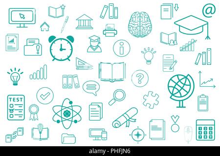 Modello di benvenuto per tornare a scuola. Si torna a scuola dello sfondo. Si torna a scuola super shopping. Super vendita. Illustrazione Vettoriale. turchese Illustrazione Vettoriale