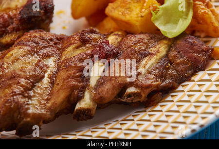 Arrosto di costolette di maiale in stile polacco Foto Stock