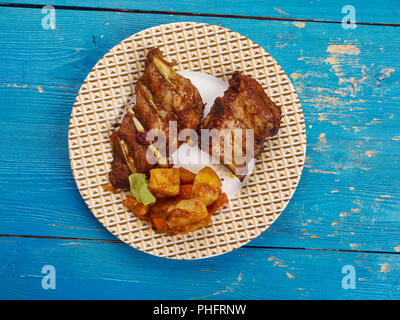 Arrosto di costolette di maiale in stile polacco Foto Stock