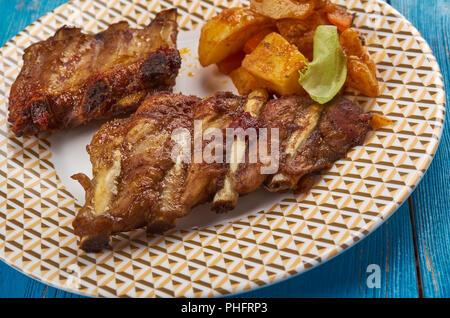 Arrosto di costolette di maiale in stile polacco Foto Stock