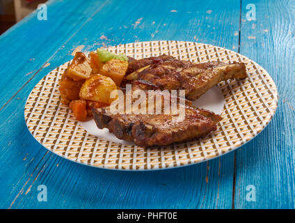 Arrosto di costolette di maiale in stile polacco Foto Stock