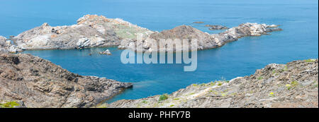 Costa Brava estate vista da Cap de Creus, Spagna. Foto Stock