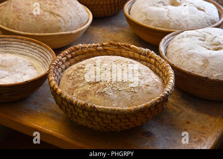 Pasta di pane; la cottura del pane; pane contadino; Foto Stock