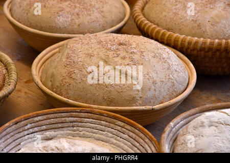 Pasta di pane; la cottura del pane; pane contadino; Foto Stock