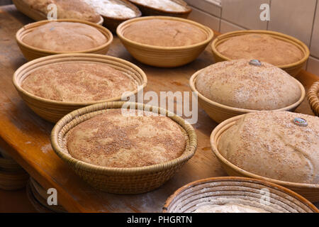 Pasta di pane; la cottura del pane; pane contadino; Foto Stock