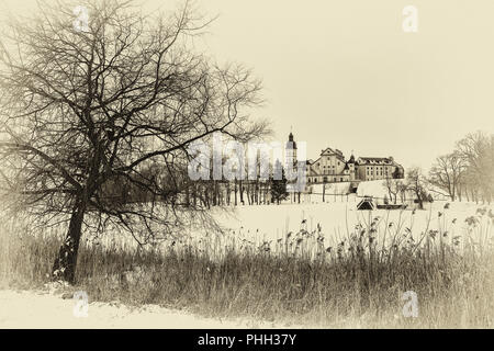 Il castello di Njasviž. inverno Foto Stock