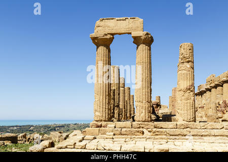 Valle dei Templi, Agrigento, Sicilia, Italia Foto Stock