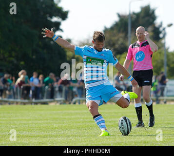 Campo Sportivo di Galway e Galway, Irlanda. 1 Sep, 2018. Guinness Pro14 rugby, Connacht rispetto a Glasgow; Peter Horne con una conversione per Glasgow Warriors Credito: Azione Sport Plus/Alamy Live News Foto Stock