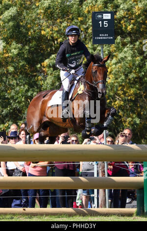 Stamford Lincs, Regno Unito. Il 1 settembre 2018. Piggy francese (Gran Bretagna) Vanir Kamira Burghley Horse Trials 2018 Credit: Stephen Davis/Alamy Live News Foto Stock