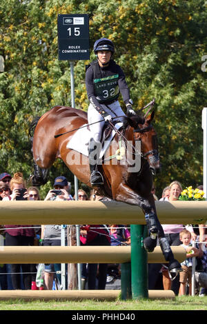 Stamford Lincs, Regno Unito. Il 1 settembre 2018. Piggy francese (Gran Bretagna) Vanir Kamira Burghley Horse Trials 2018 Credit: Stephen Davis/Alamy Live News Foto Stock