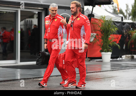 Monza, Italia. Il primo settembre 2018, Autodromo Nazionale di Monza, Monza, Italia, FORMULA ONE Grand Prix d'Italia, qualifiche; Maurizio Arrivabene Credit: Azione Plus immagini di sport/Alamy Live News Foto Stock