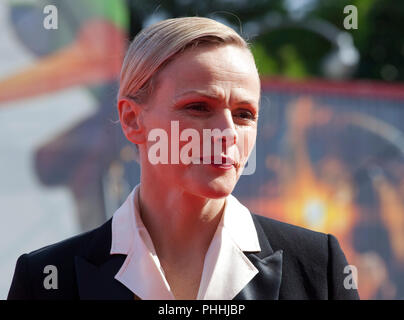 Venezia, Italia. Il 1° settembre 2018. Maxine Peake alla premiere di gala per lo screening del film Peterloo al settantacinquesimo Festival del Cinema di Venezia, Sala Grande sabato 1 settembre 2018, Venezia Lido, Italia. Credito: Doreen Kennedy/Alamy Live News Foto Stock