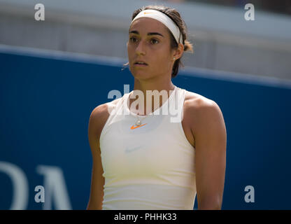 Lavaggi Prato, NY, STATI UNITI D'AMERICA. 1 settembre 2018 - Caroline Garcia di Francia in azione durante il suo terzo round in abbinamento al 2018 US Open Grand Slam torneo di tennis. New York, Stati Uniti d'America. Settembre 01th, 2018. Credit: AFP7/ZUMA filo/Alamy Live News Foto Stock