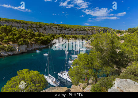 Calanque de porto miou - fiordo vicino a Cassis Francia Foto Stock