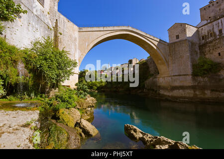 Il vecchio ponte di Mostar - Bosnia ed Erzegovina Foto Stock