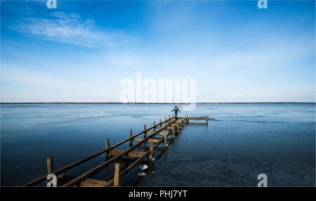 Ghiaccio su Steinhuder Lago Foto Stock