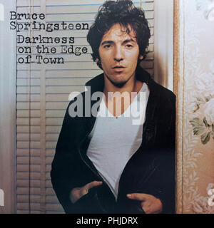 Bruce Springsteen tenebre sul bordo della città copertina album Foto Stock