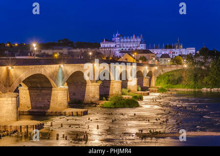 Castello di Amboise nella Valle della Loira - Francia Foto Stock