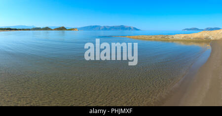 Spiaggia di sabbia (panorama, Valona Albania). Foto Stock