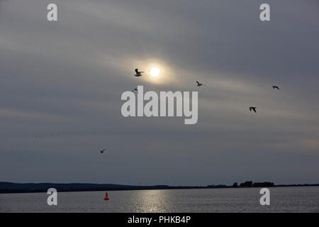 Seascape su Wilhelmstein, Steinhude am Meer,Germania. Foto Stock