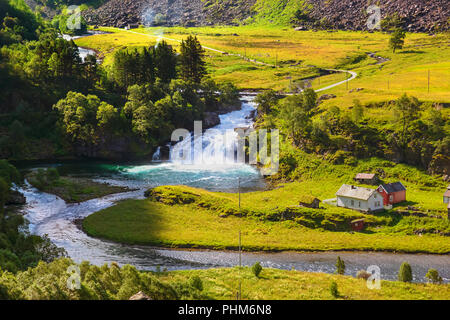 Villaggio in Flam - Norvegia Foto Stock