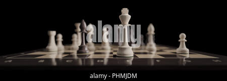 Un classico gioco di scacchi da tavolo come banner Foto Stock