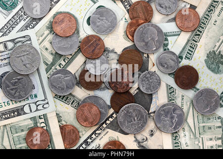 Degli Stati Uniti Stati Uniti venti dollari ($20) e centesimi Foto Stock