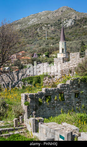 Le rovine della vecchia cittadella di Stari Bar Foto Stock