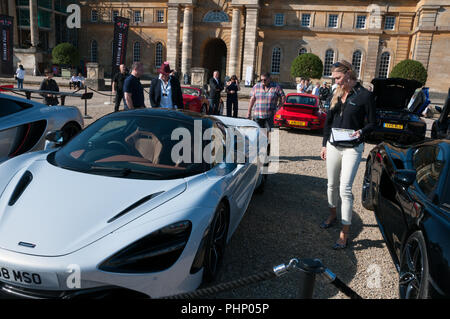 Woodstock, Oxfordshire, Regno Unito. 02Sep, 2018. Jodie Kidd di presenze al Salon Prenotazione Concours, Il Palazzo di Blenheim e Classic Supercar event, Woodstock, Oxfordshire, 2° settembre 2018 Credit: Stanislav Halcin/Alamy Live News Foto Stock