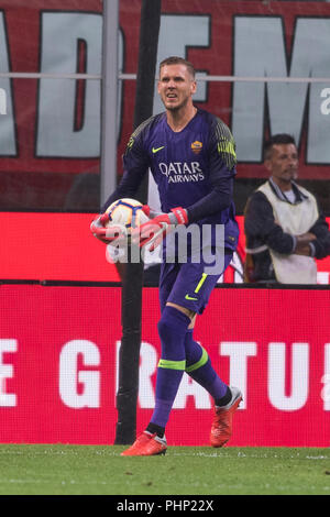 Patrick Robin Olsen (Roma) durante l'italiano 'Serie A' match tra Milano 2-1 Roma a Giuseppe Meazza su agosto 31, 2018 di Milano, Italia. Credito: Maurizio Borsari/AFLO/Alamy Live News Foto Stock