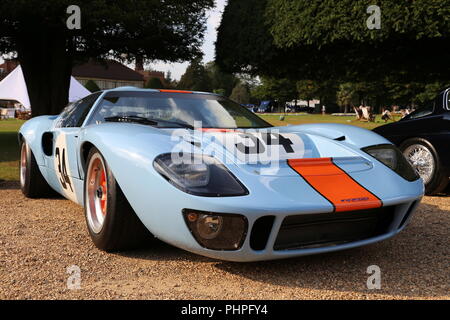 La Ford GT40 Mk1 (1968), il Concours di eleganza 2018 (Anteprima giorno), 31 agosto 2018. Il Palazzo di Hampton Court, Londra, Regno Unito, Europa Foto Stock