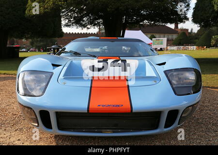 La Ford GT40 Mk1 (1968), il Concours di eleganza 2018 (Anteprima giorno), 31 agosto 2018. Il Palazzo di Hampton Court, Londra, Regno Unito, Europa Foto Stock