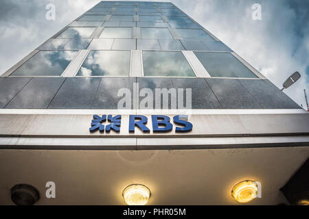 Royal Bank of Scotland plc (RBS), Threadneedle Street, London EC2, Regno Unito Foto Stock