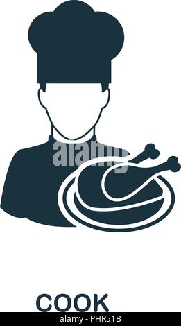 Icona di cucinare. Monocromatico design di stile dalla collezione di professioni. UI. Pixel perfetto pittogramma semplice icona cook. Web design, applicazioni software, l'uso della stampa. Illustrazione Vettoriale