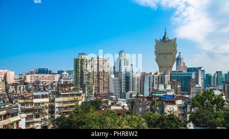 Vista panoramica del centro cittadino di Macau Foto Stock