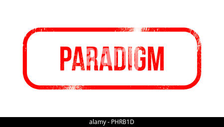 Il paradigma - rosso gomma grunge, timbro Foto Stock