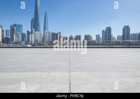 Paesaggio urbano di Shanghai con pavimento vuoto Foto Stock