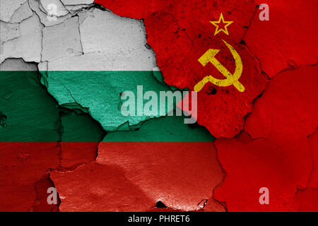 Le bandiere di Bulgaria e Unione Sovietica Foto Stock
