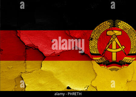 Le bandiere della Germania Ovest e Germania Est Foto Stock