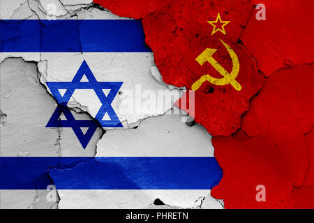 Bandiere di Israele e Unione Sovietica Foto Stock