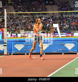 Azione durante AG Memorial Van Damme Diamond League 2018 at King Baudouin Stadium Bruxelles Belgio il 31 agosto 2018. GlennSports. Foto Stock