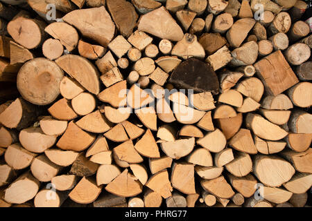 Impilati di legno per la costruzione di edifici Foto Stock