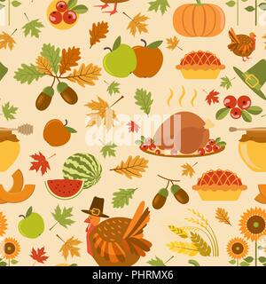 La Giornata del ringraziamento seamless pattern. Illustrazione Vettoriale Illustrazione Vettoriale