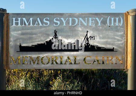 HMAS Sydney II Memorial Cairn, punto Quobba, Gascoyne, Australia occidentale Foto Stock