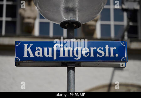 Strassenschild, Kaufingerstrasse, Monaco di Baviera, Deutschland Foto Stock